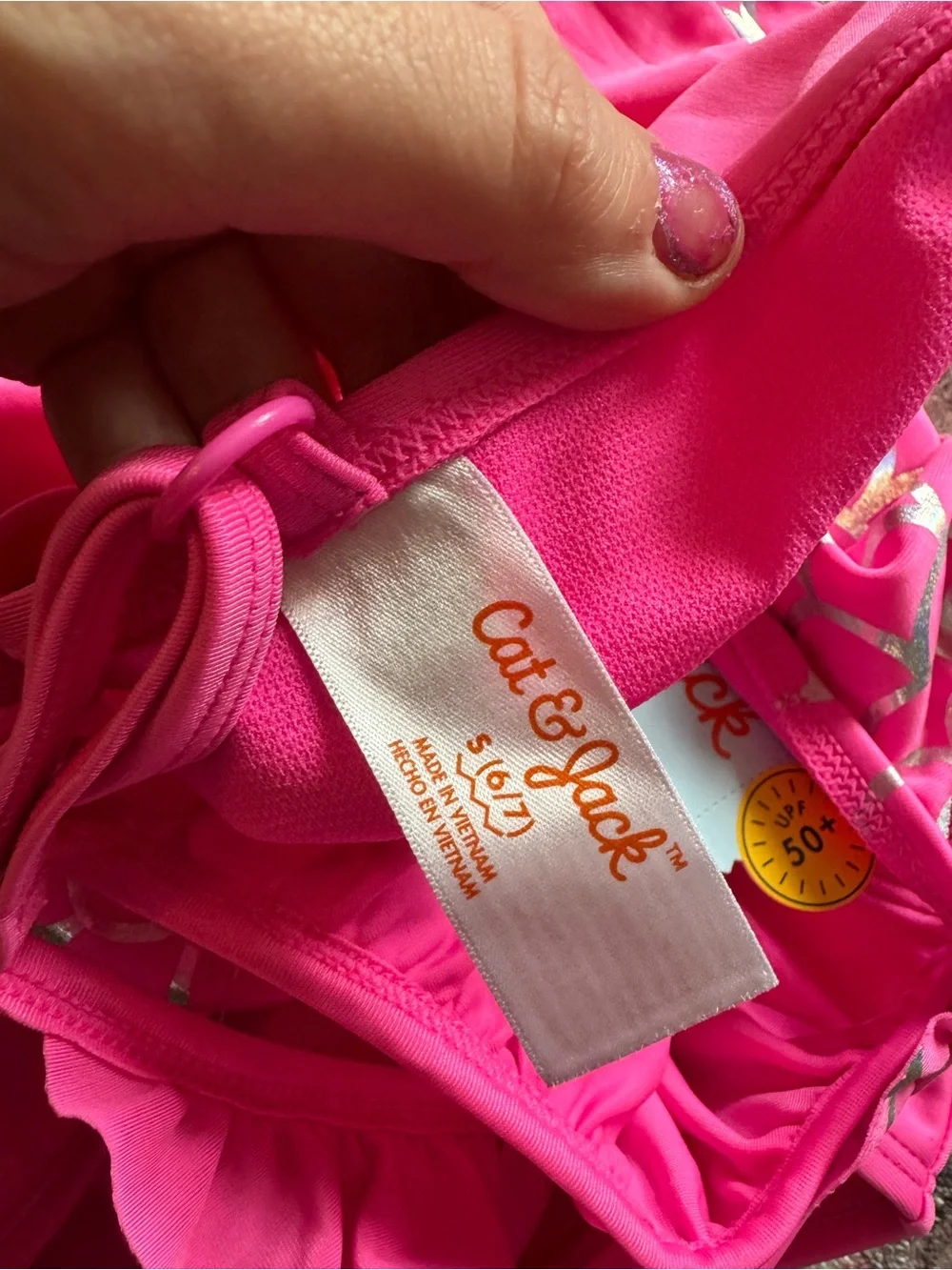 New cat & Jack two piece pink mermaid swimsuit